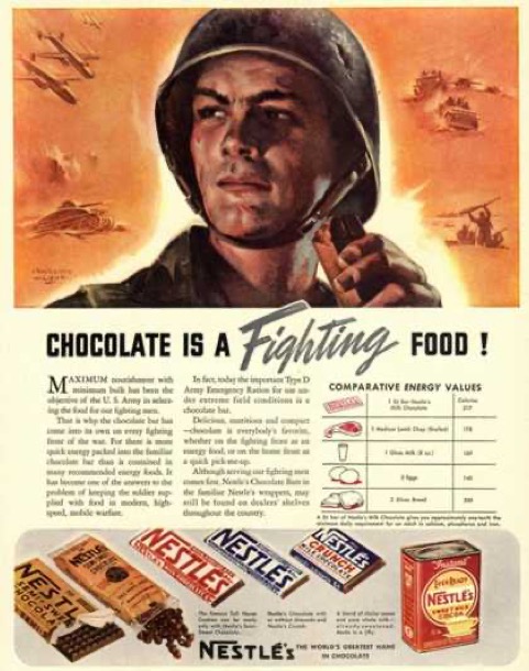 war chocolate poster